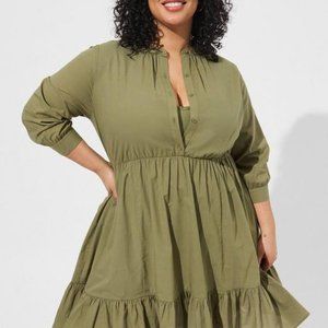 Torrid Mini Voile Mandarin Collar Dress